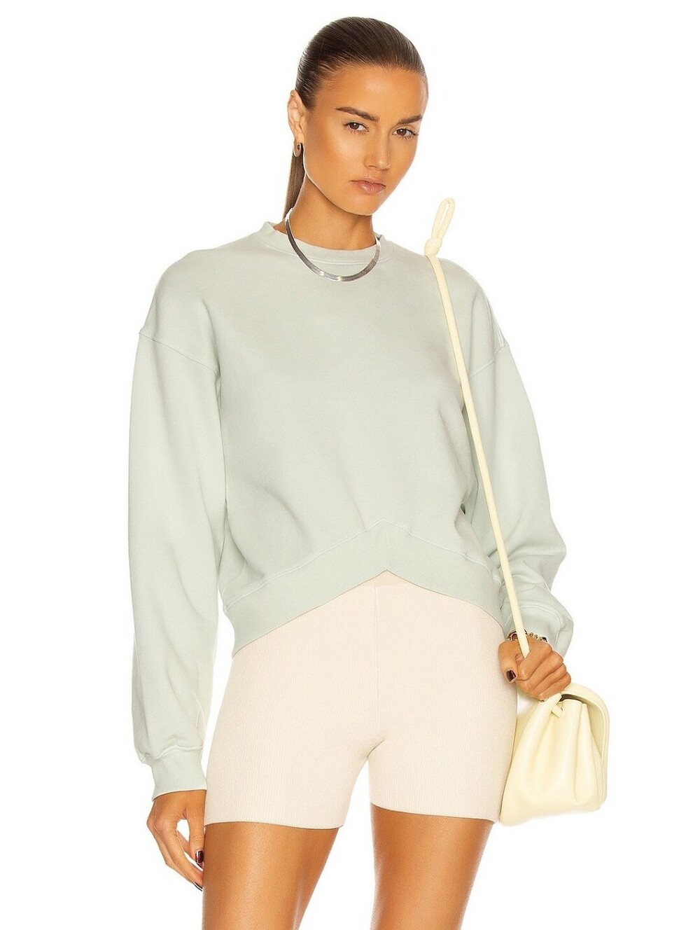 Agolde Chevron Sweatshirt Vanilla Mint pastel green women's Size medium M